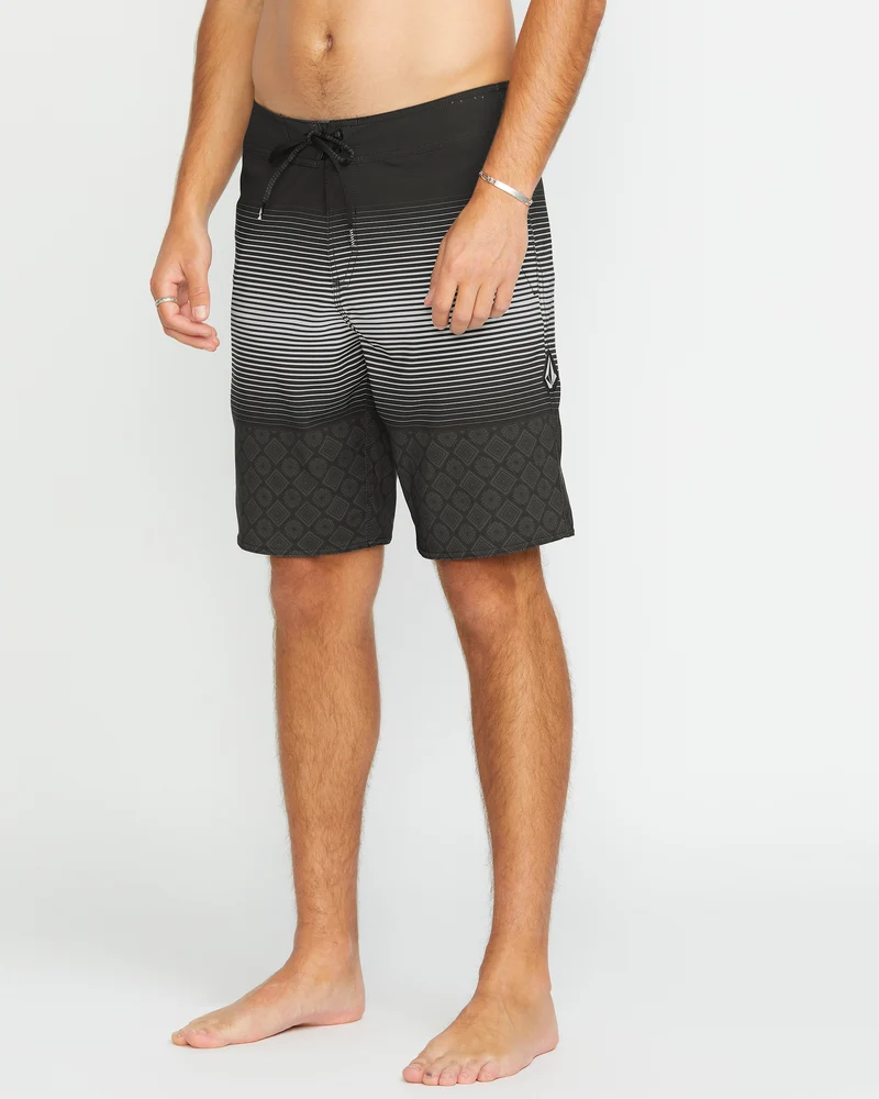 Lido Stripe Mod 20" Boardshorts - BLACK