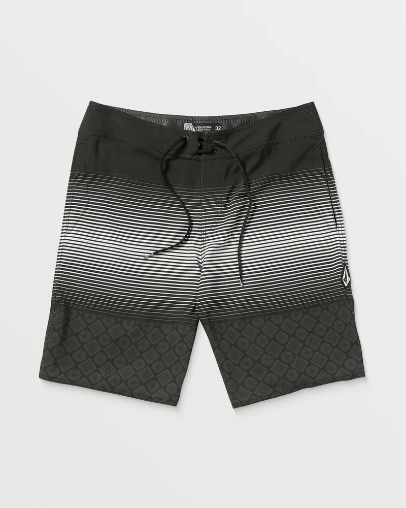 Lido Stripe Mod 20" Boardshorts - BLACK