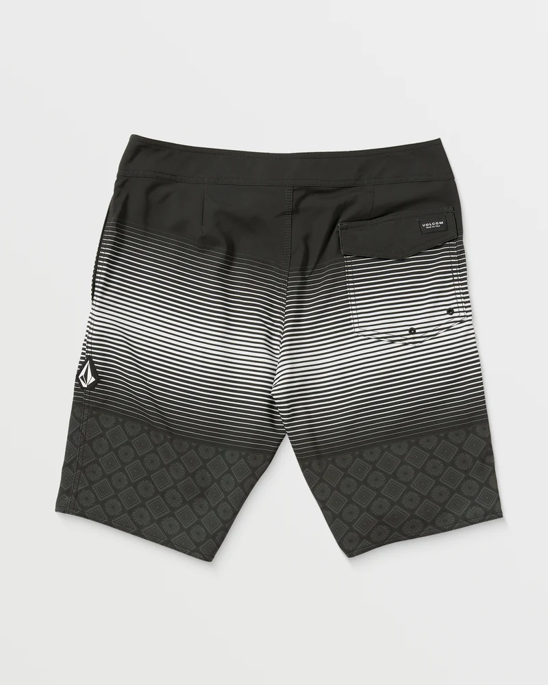 Lido Stripe Mod 20" Boardshorts - BLACK