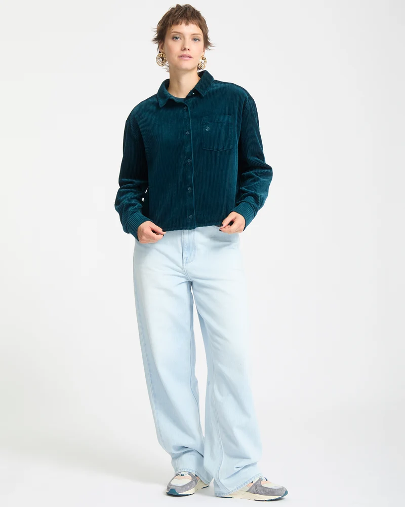 Weellow Cord-Hemd - Emerald Green