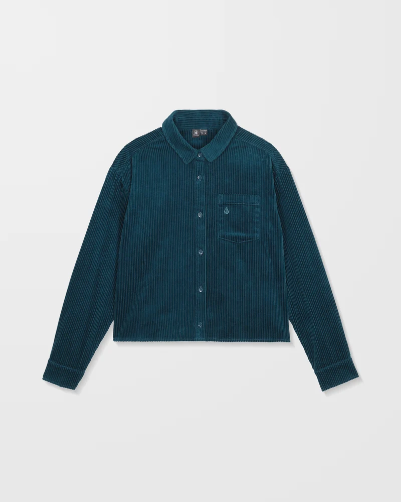 Weellow Cord-Hemd - Emerald Green
