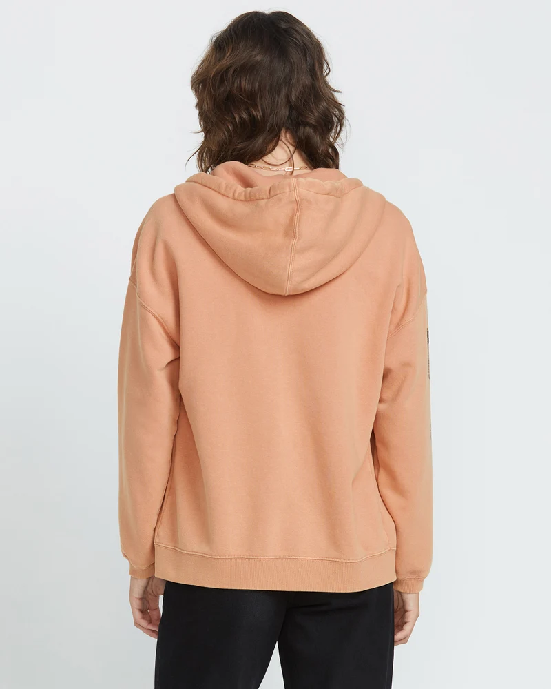 Stone Art Up Zip Kapuzenpullover - SAND BROWN