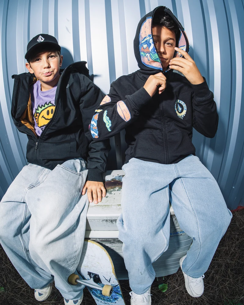 Burgstone Full Zip Up Hoodie - Black - (KINDER)