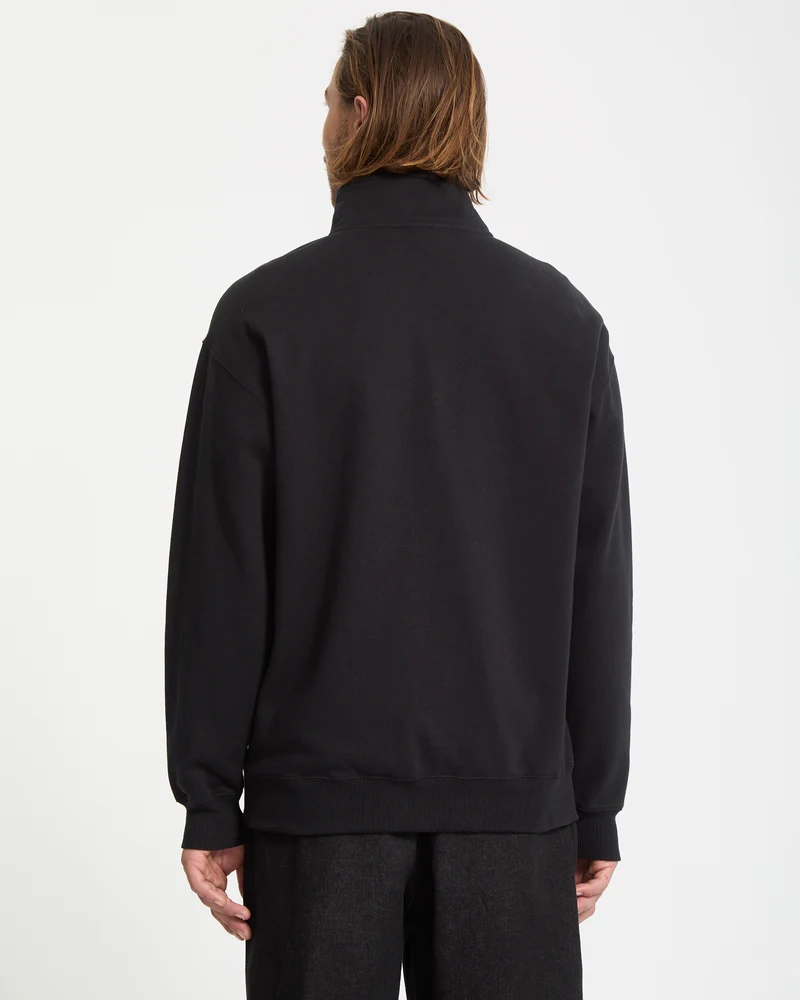 Single Stone Zip-Sweatshirt Mit - Black