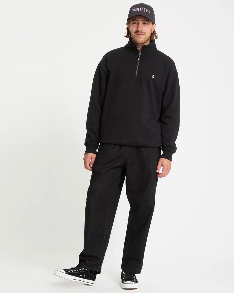 Single Stone Zip-Sweatshirt Mit - Black