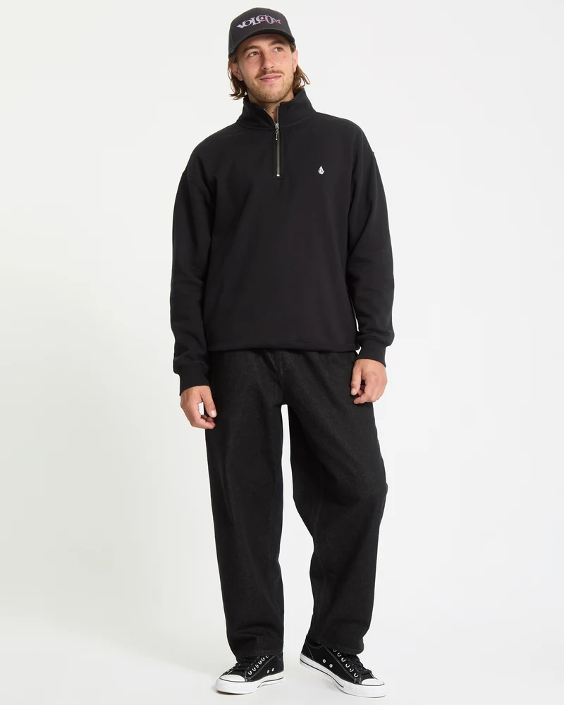 Single Stone Zip-Sweatshirt Mit - Black