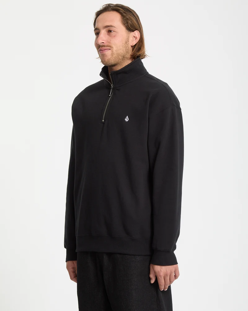 Single Stone Zip-Sweatshirt Mit - Black