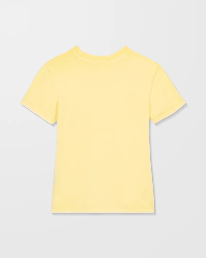 Solid Stone Besticktes T-Shirt - Dawn Yellow