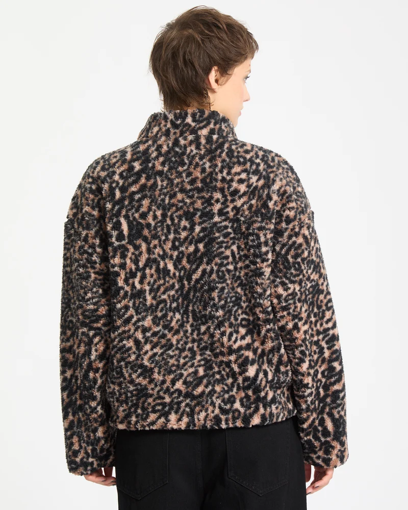Wylding Out Zip Sherpa - Animal Print