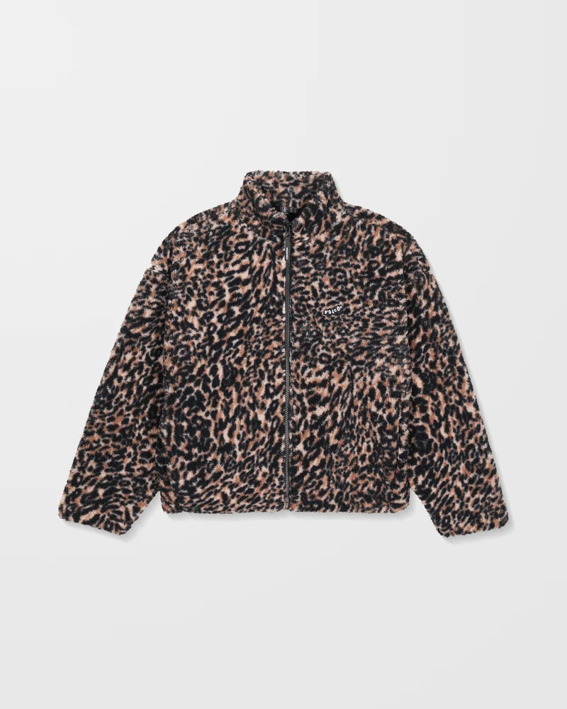 Wylding Out Zip Sherpa - Animal Print