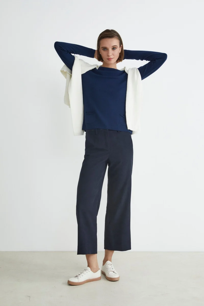 Cardigan in lana con bottoni - ECRU
