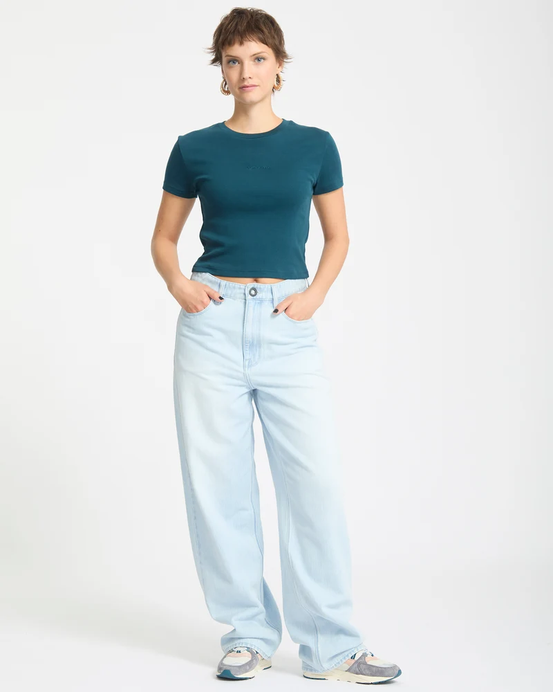 Volcomstone Tight Crop-T-Shirt - Emerald Green