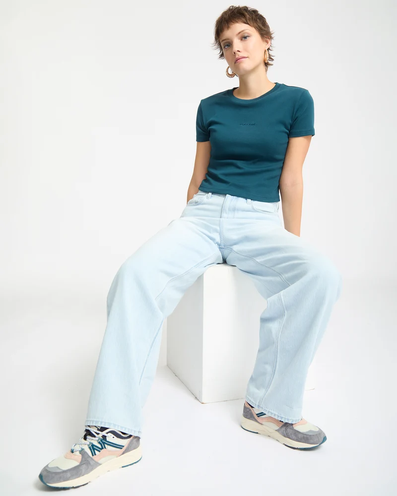 Volcomstone Tight Crop-T-Shirt - Emerald Green