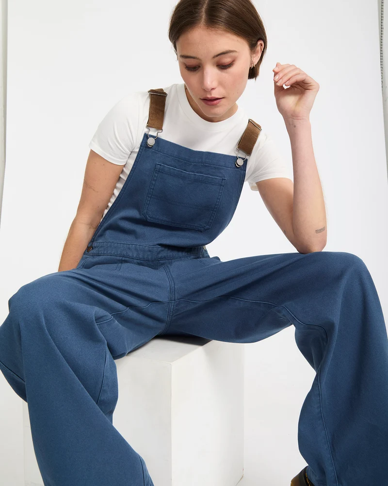 Full Cut Latzhose - Harbor Blue