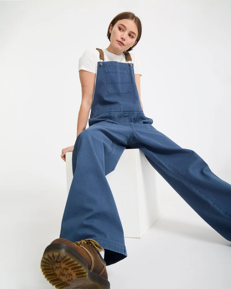 Full Cut Latzhose - Harbor Blue