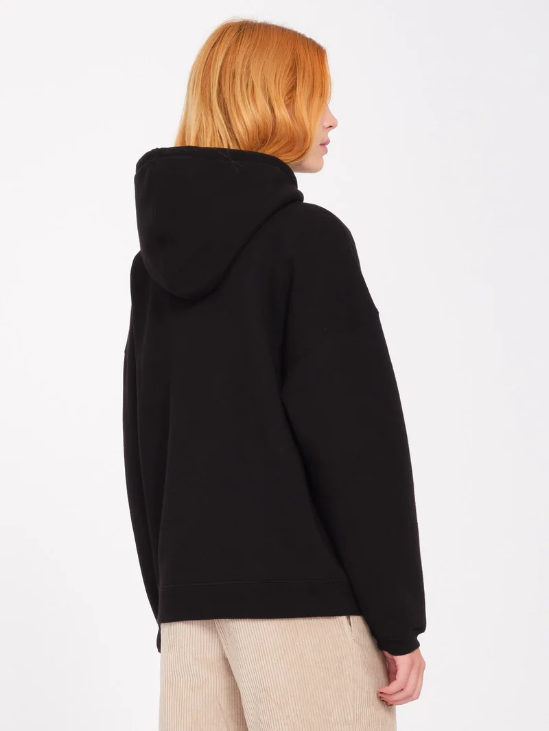 Stone Heart Up Hoodie - Black