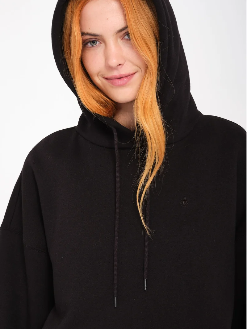 Stone Heart Up Hoodie - Black