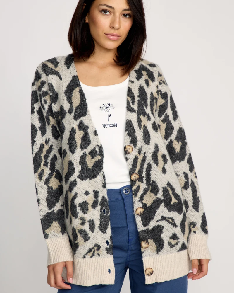 Wylding Out Cardigan - Animal Print