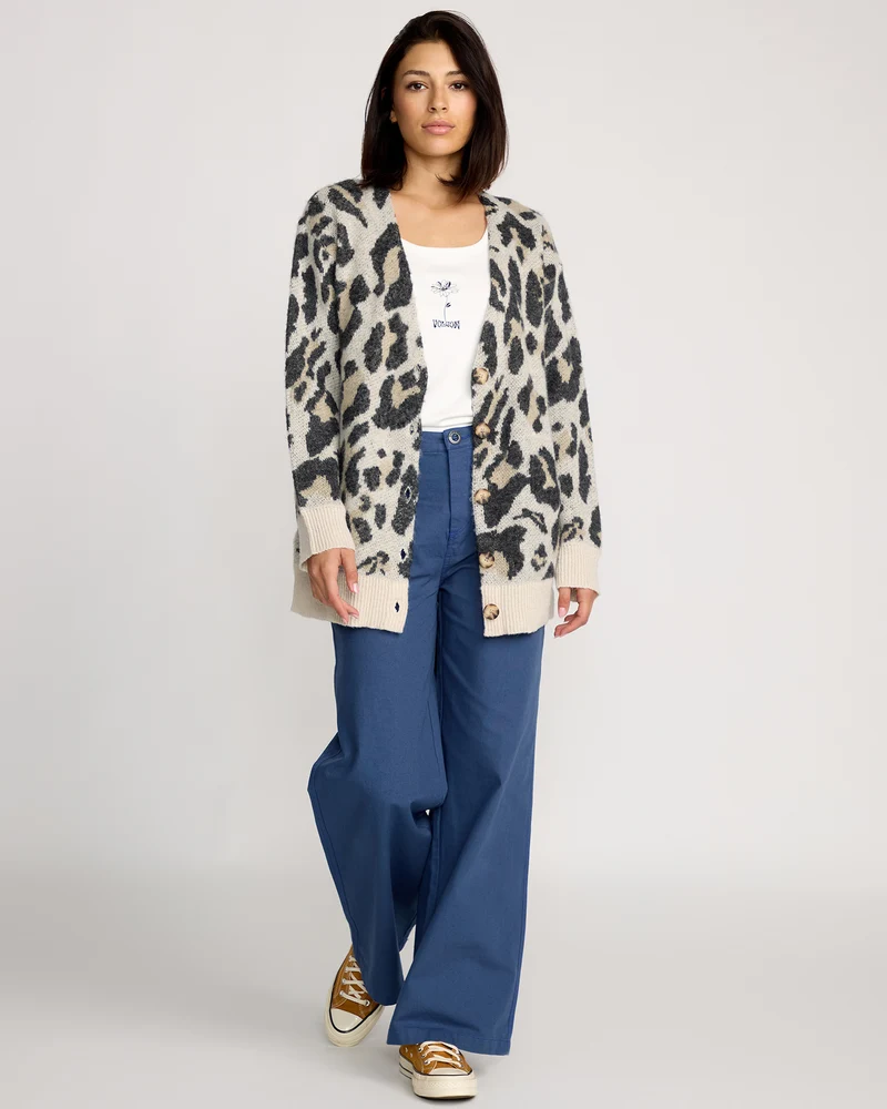 Wylding Out Cardigan - Animal Print