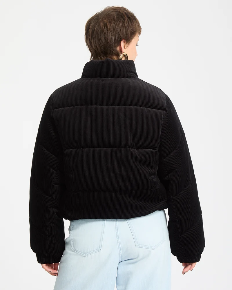 Cord'N Stone Puffer Jacke - Black