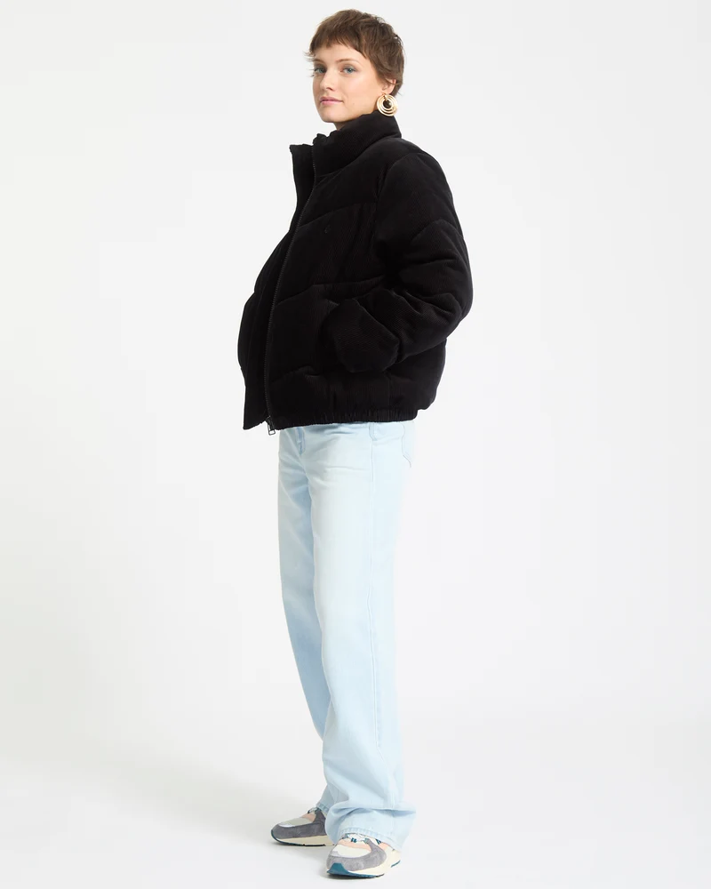 Cord'N Stone Puffer Jacke - Black