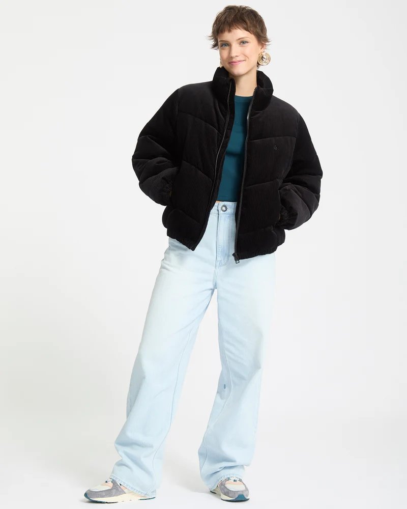 Cord'N Stone Puffer Jacke - Black