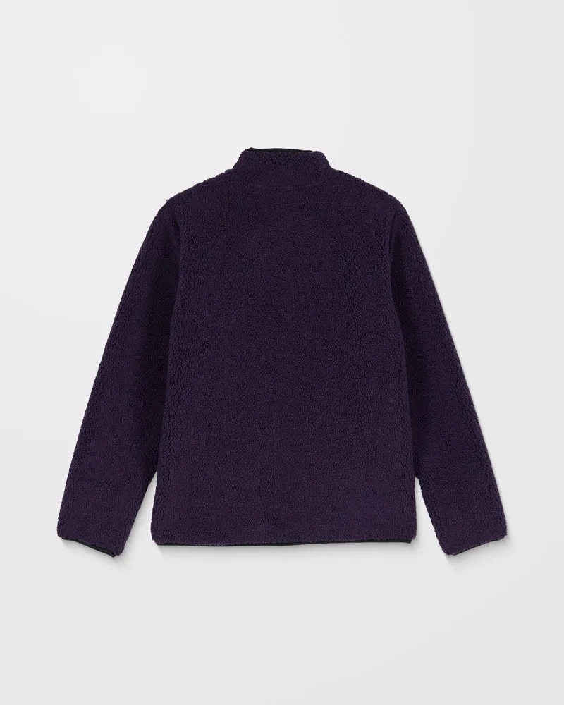 Muzzer Fuzzar Zip-Sherpa-Sweatshirt - Dark Purple