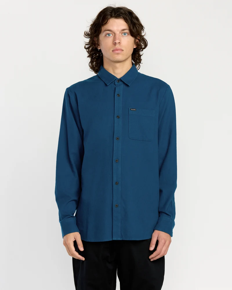 Caden Unifarbenes Hemd - Cosmic Blue