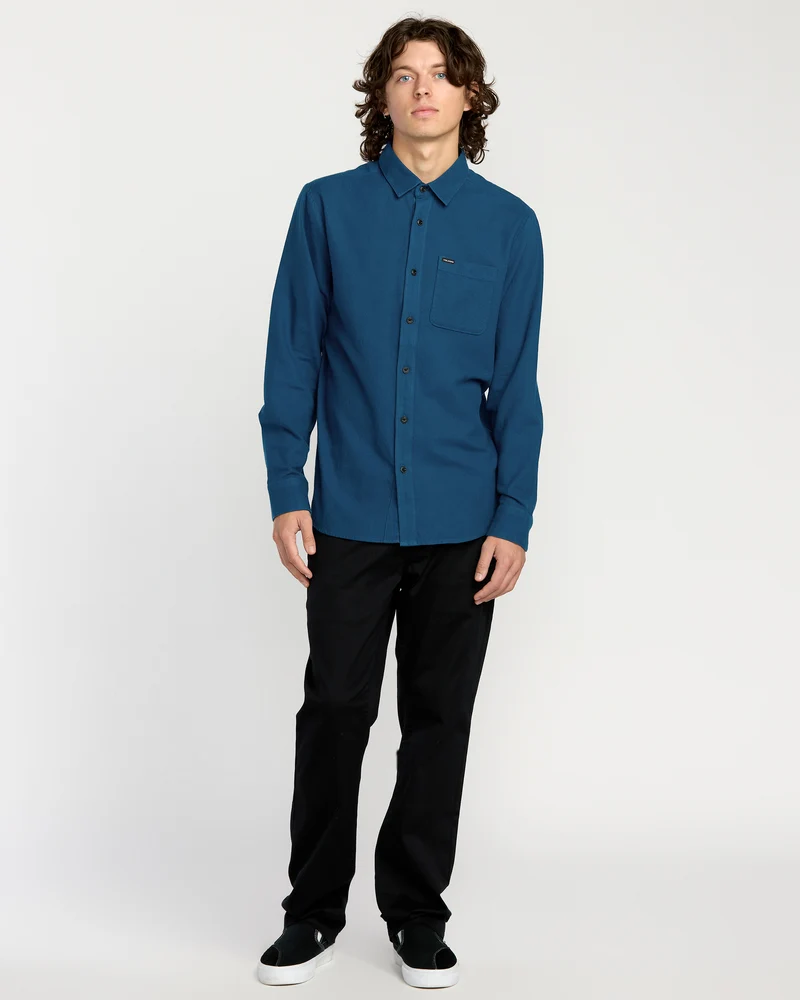 Caden Unifarbenes Hemd - Cosmic Blue