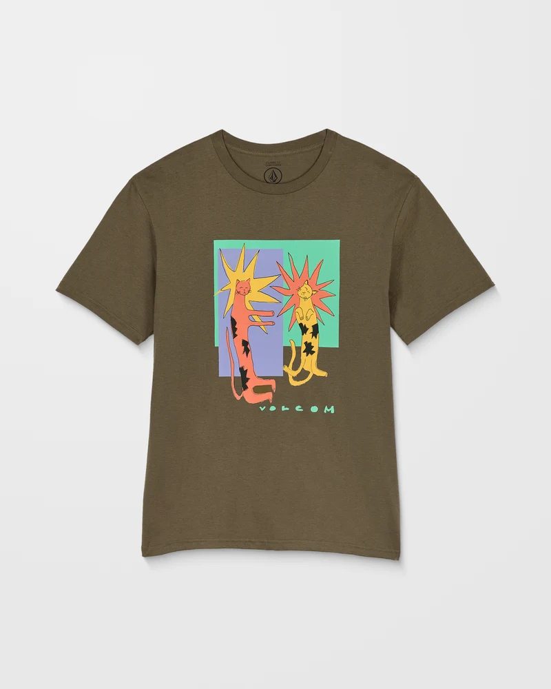 Longo Cats T-Shirt - Sage Leaf