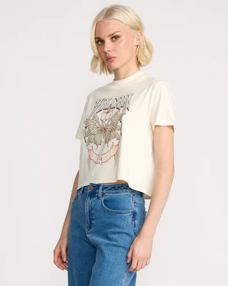 Dial Crop T-Shirt - Bone