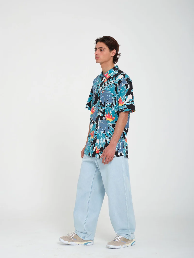 Leaf Pit Floral Hemd - BLACK