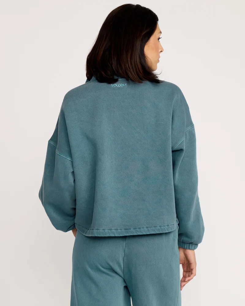 Stone Soft Quarter Zip Sweatshirt - Emerald Green