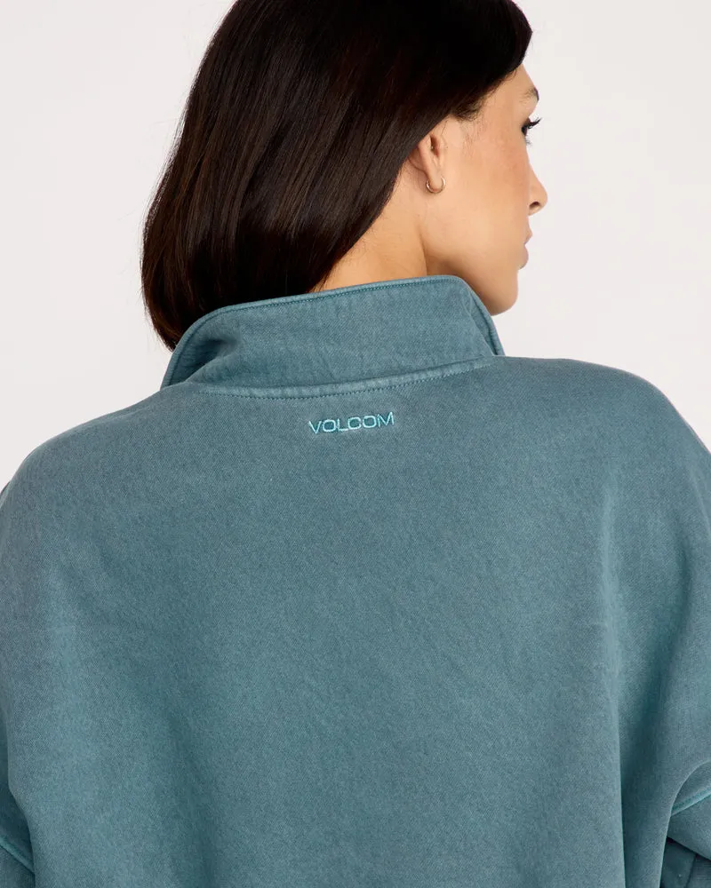 Stone Soft Quarter Zip Sweatshirt - Emerald Green