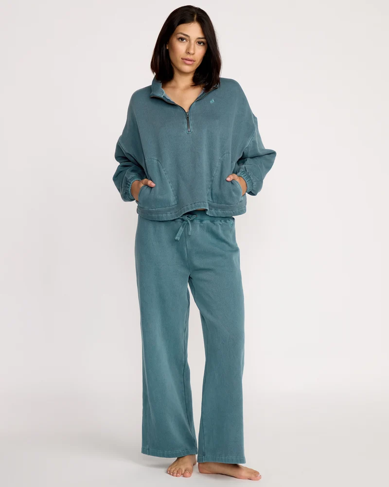 Stone Soft Quarter Zip Sweatshirt - Emerald Green