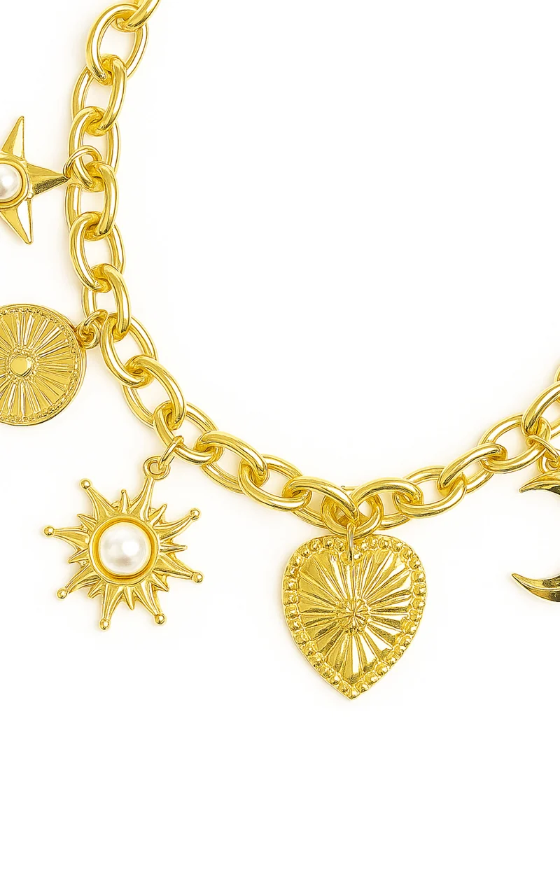 Shellie Charm Bracelet in Gold