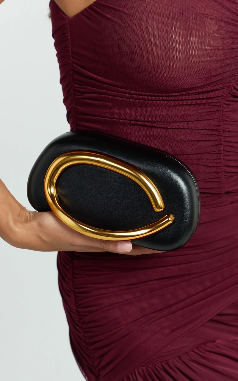 Katherine Bag - Clutch With Gold Hardware in Black