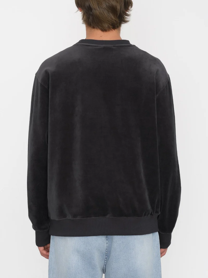 Single Stone Velvet Sweatshirt - BLACK