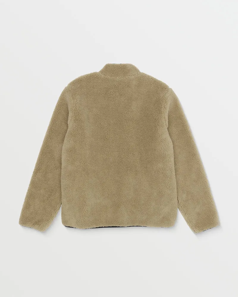 Storm Stone Zip Sherpa Sweatshirt - Dark Khaki