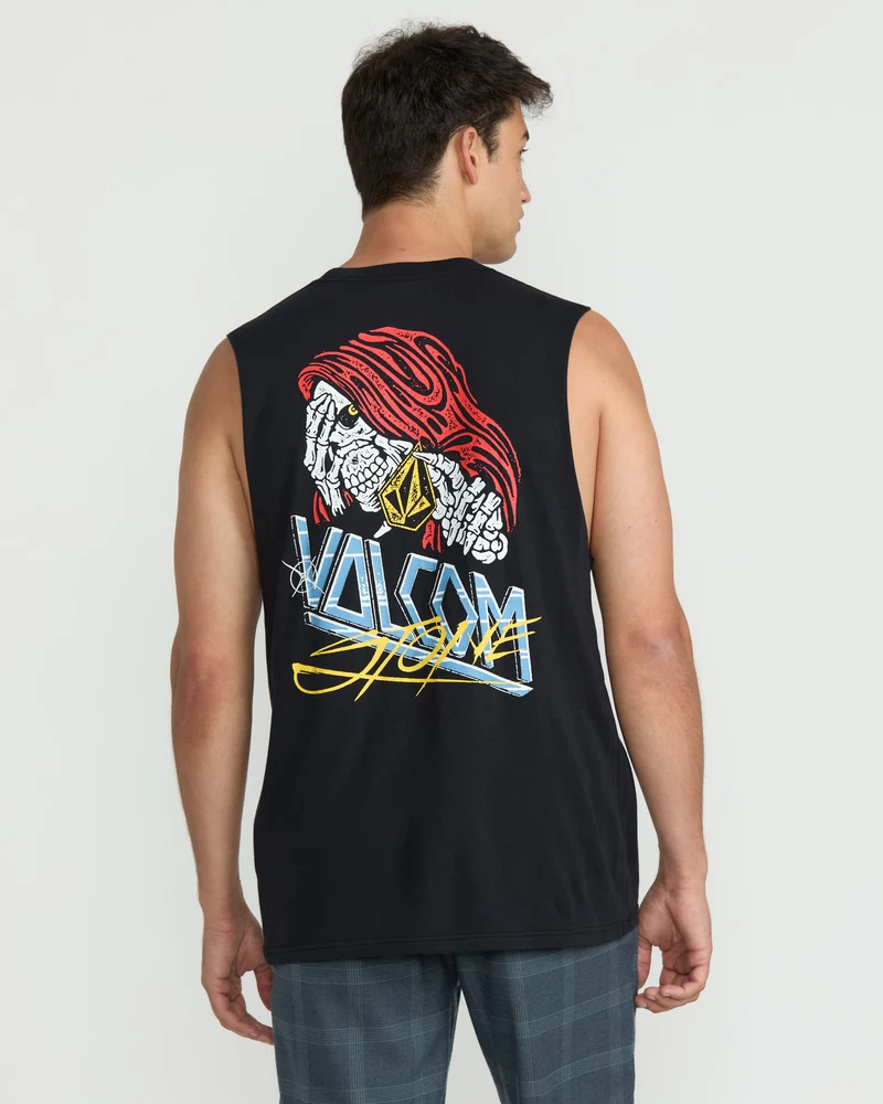 Dropped This Sleeveless T-Shirt - Antique Black