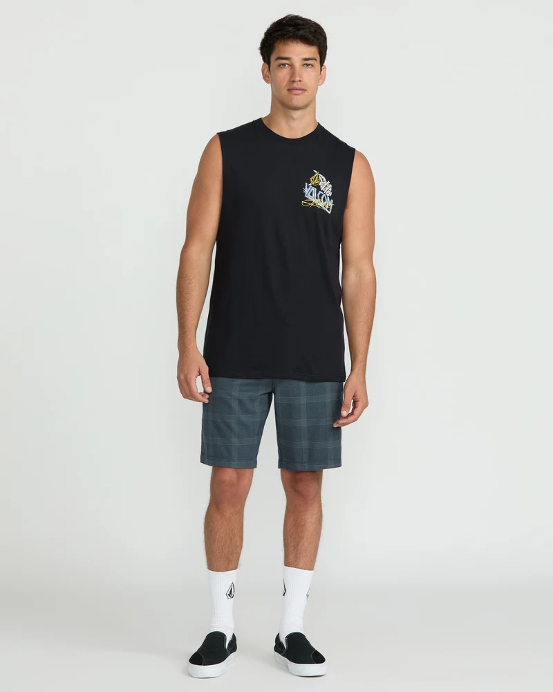 Dropped This Sleeveless T-Shirt - Antique Black