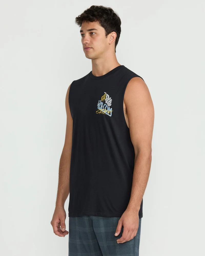 Dropped This Sleeveless T-Shirt - Antique Black