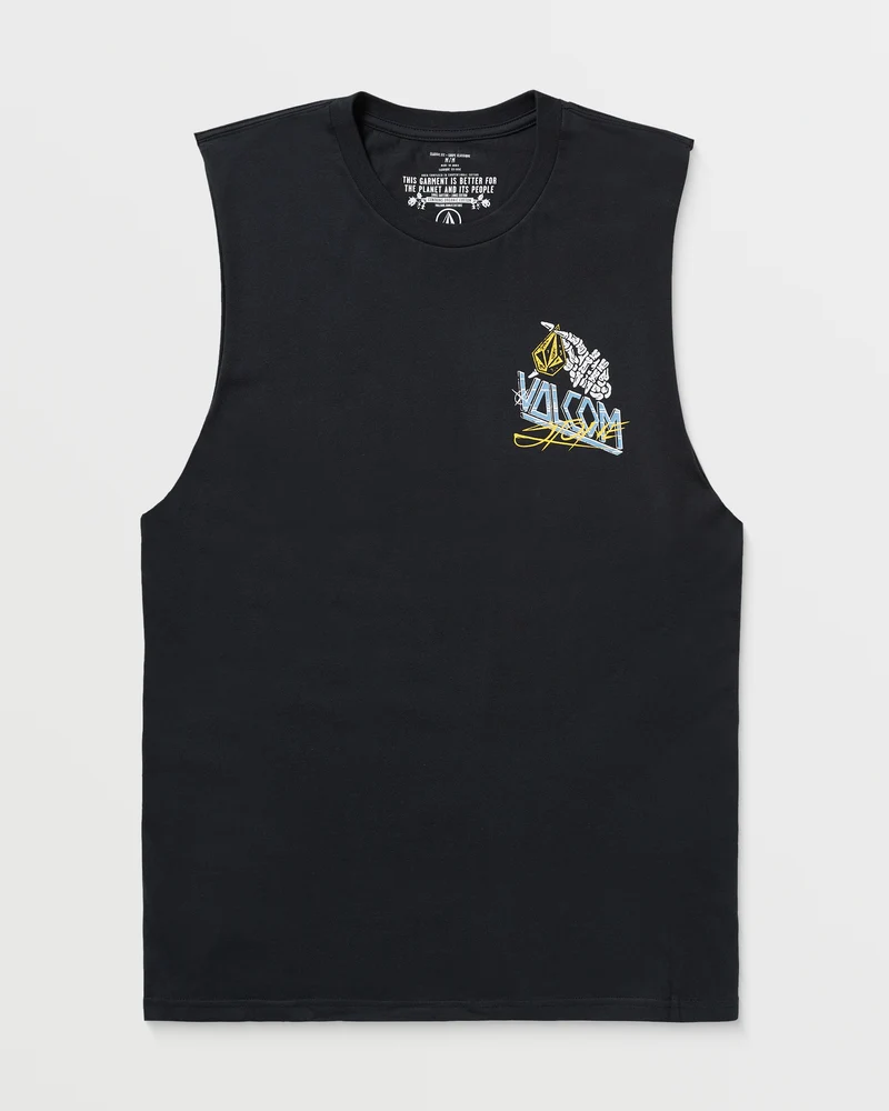 Dropped This Sleeveless T-Shirt - Antique Black