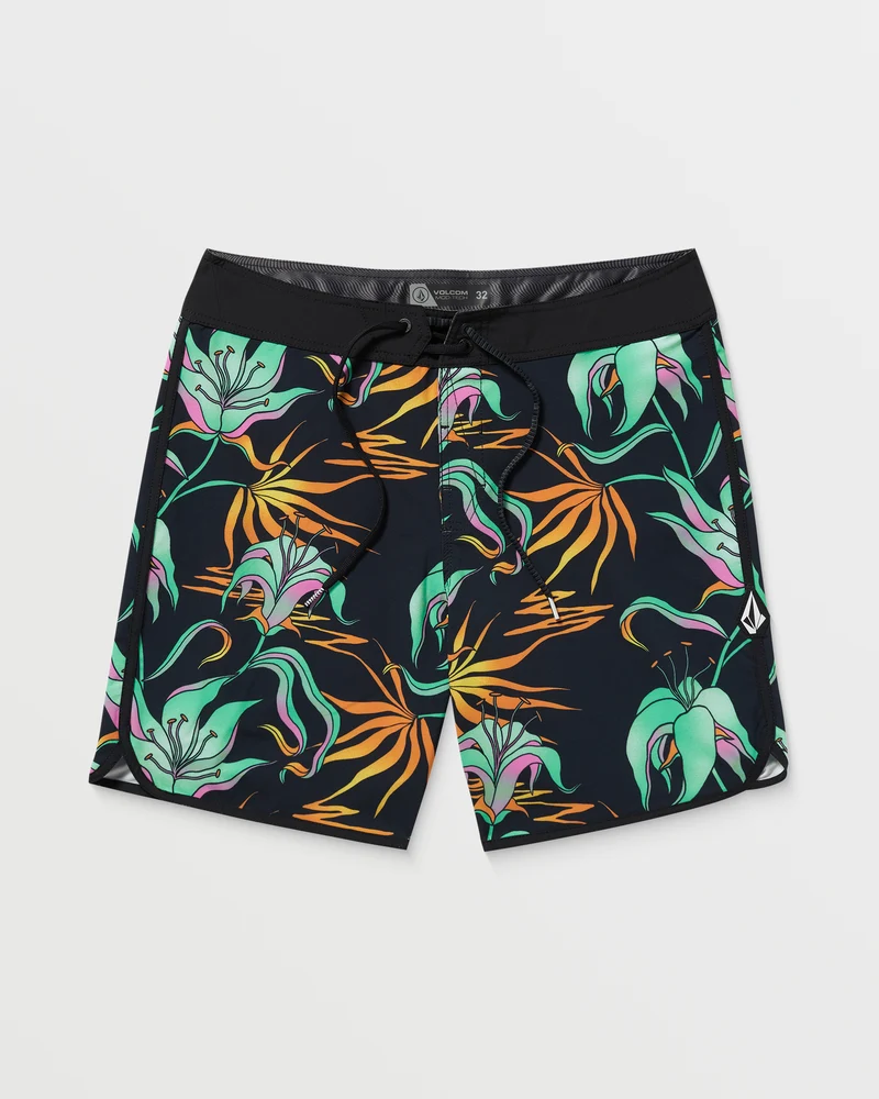 Infuse Scallop Mod 19" Boardshorts - Black Green