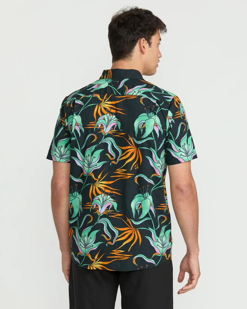 Brainmelter Floral Hemd - Black Green