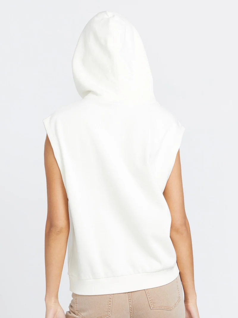 Sleeveless Kapuzenpullover - STAR WHITE