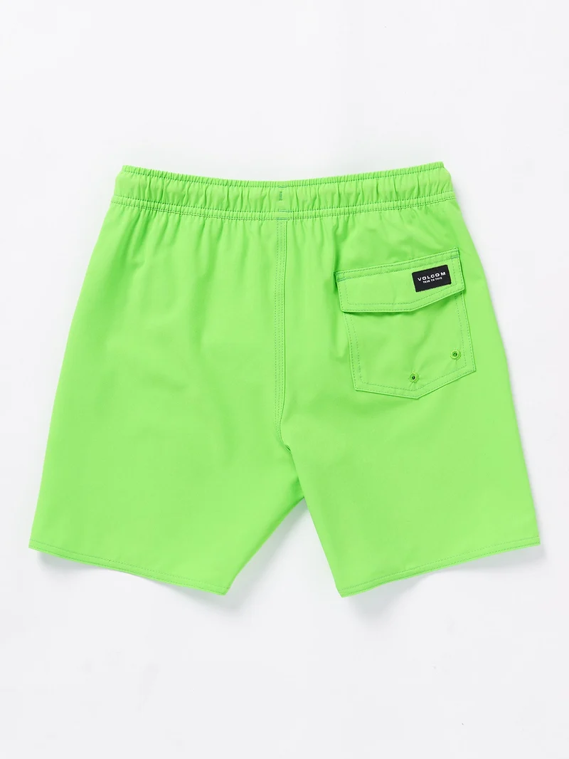 Lido Solid Trunk 15" Boardshort - ELECTRIC GREEN - (KINDER)