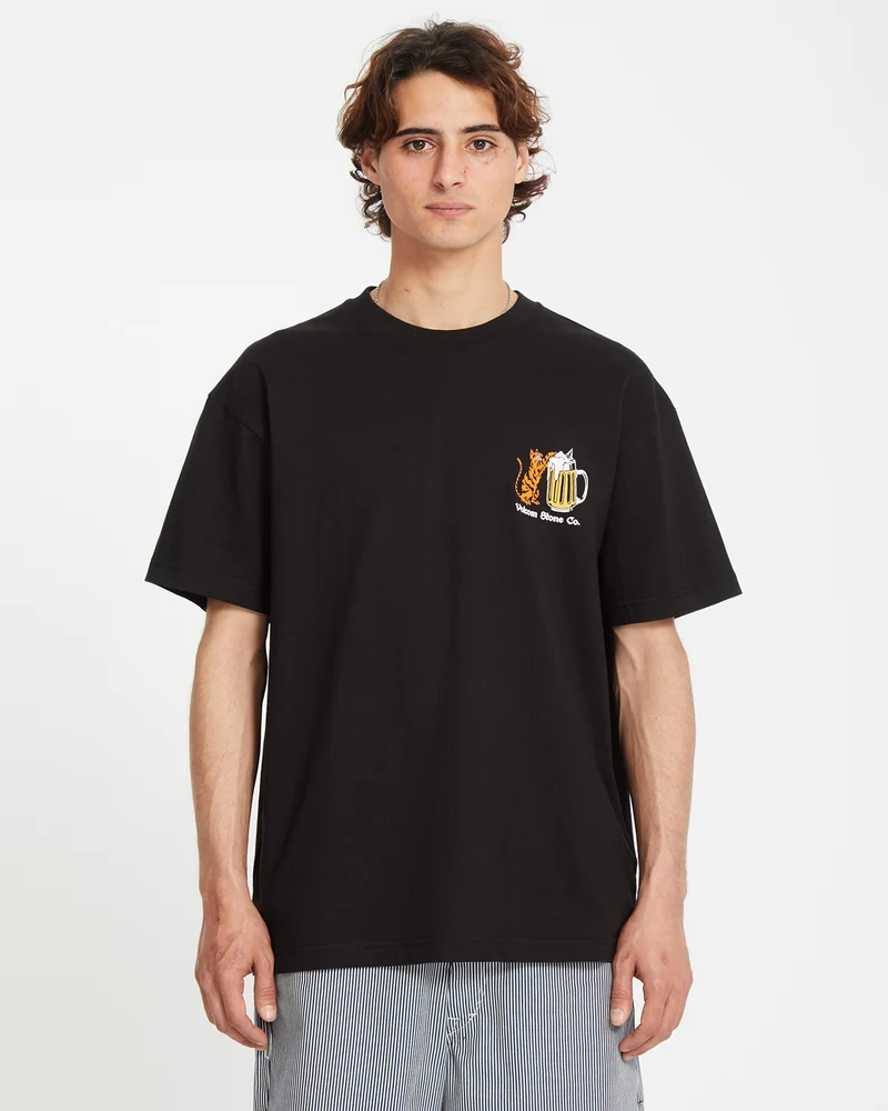 Curious Cat T-shirt - BLACK