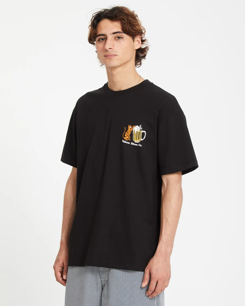 Curious Cat T-shirt - BLACK