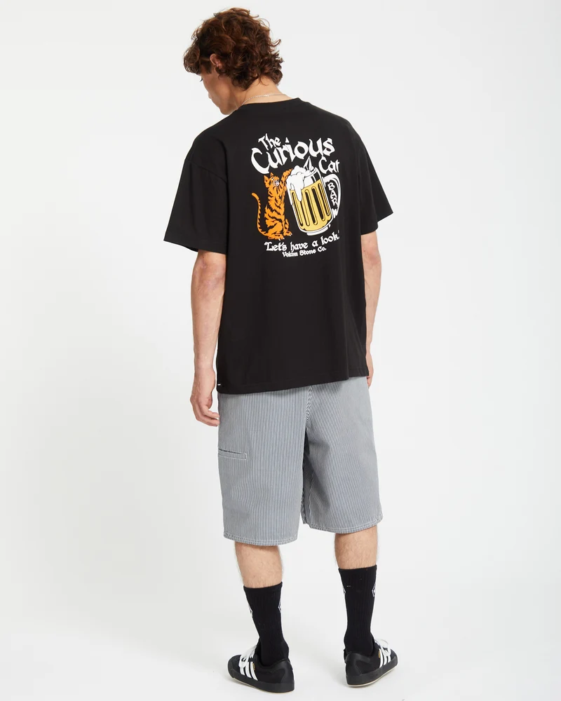 Curious Cat T-shirt - BLACK